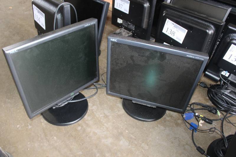 lot 135 image: Lot of (2) NEC 17 LCD Monitors