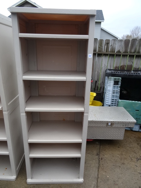 lot 50 image: Sterilite Plastic Shelf Units 26 X 18 X 69