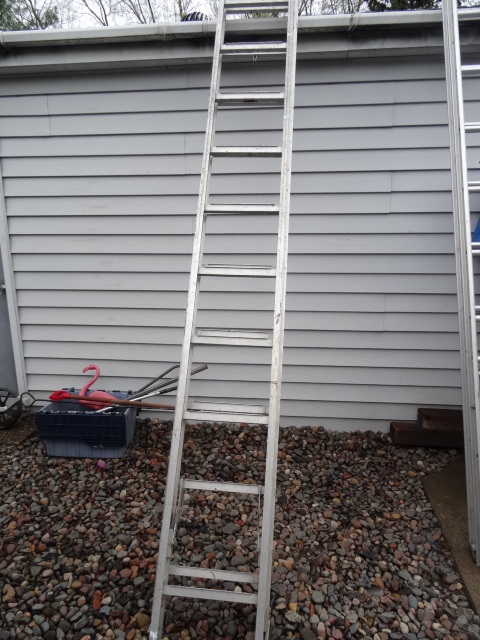 lot 62 image: Sears 20 Aluminum Extension Ladder