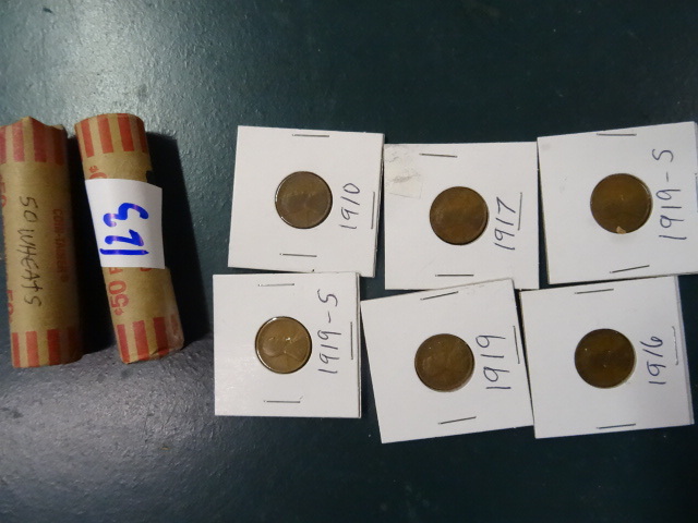 lot 123 image: 106 Wheat Pennies