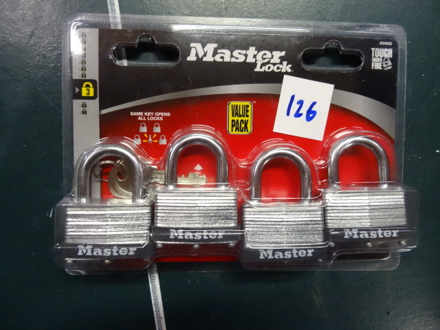 lot 126 image: Master Lock 4 Piece Value Pack