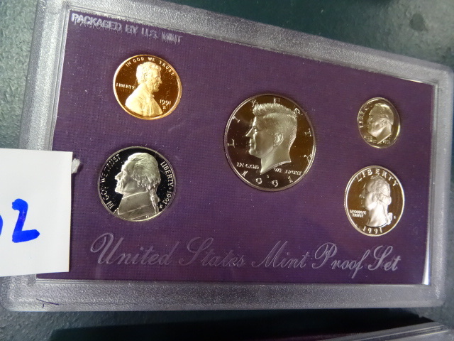 lot 132 image: United States Mint Proof Set 1991