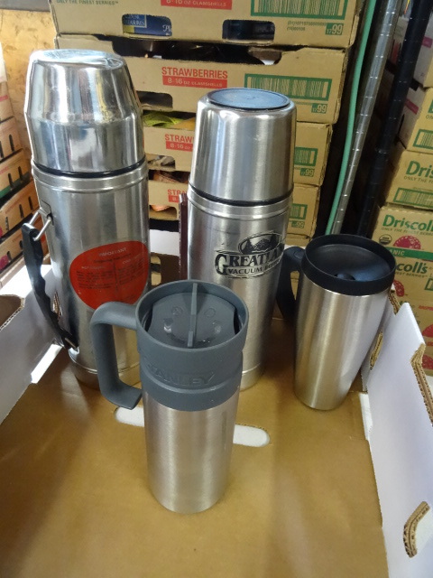 lot 254 image: 2 Coffee Thermoses and 2 Coffee Cups