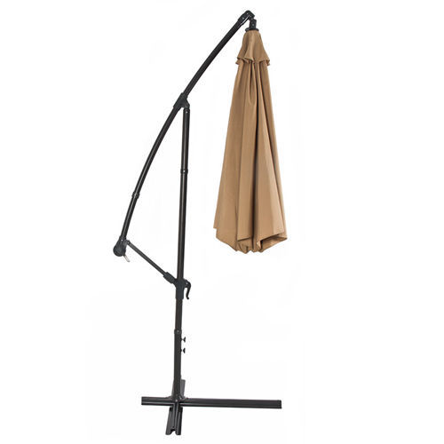 lot 101 image: NEW 10 FT Outdoor Patio Sun Shade Umbrella Cantilever Hanging Offset Crank Canopy Tan