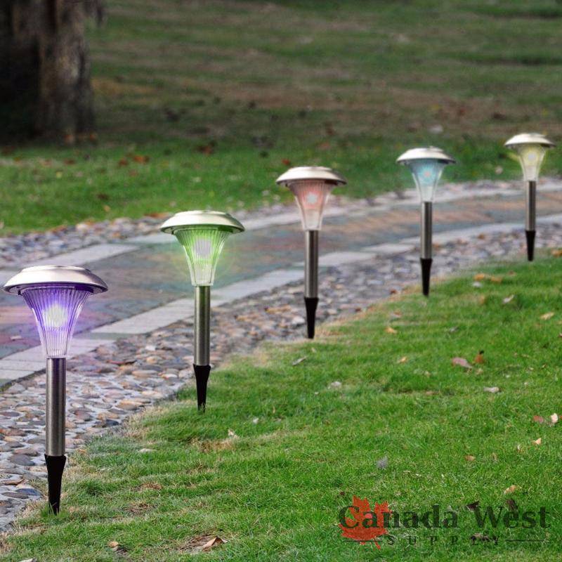 lot 48 image: NEW 24 PCS CASE OF SOLAR STAINLESS GARDEN LED LIGHTS