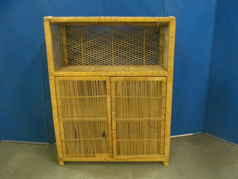 lot 92 image: wicker cabinet