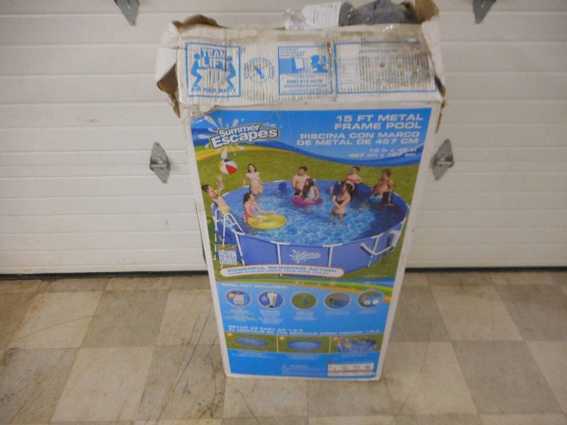 lot 2 image: Summer Escapes 15 x 42 Metal Frame Swimming Pool