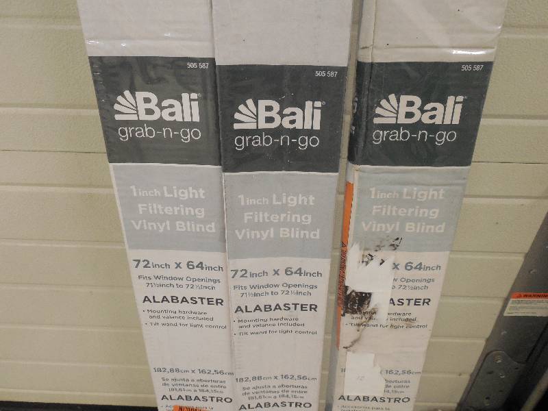 lot 59 image: (3) Alabaster 1 in. Room Darkening Vinyl Mini Blind - 72 in. W x 64 in.