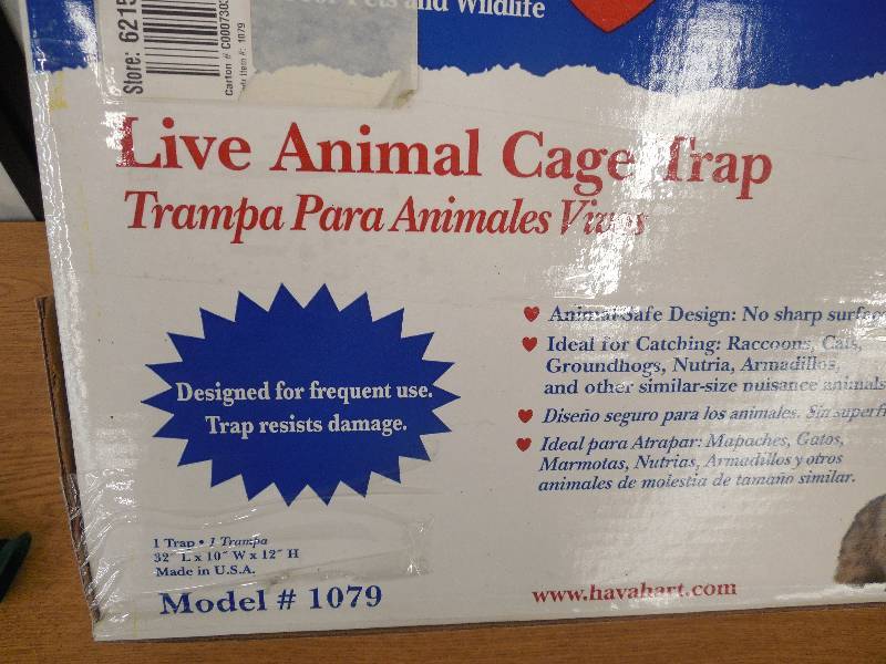 lot 190 image: Large 1-Door Live Animal Cage Trap