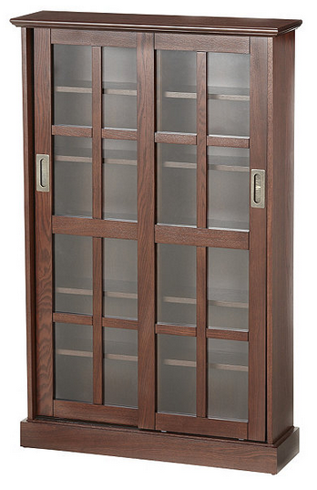 lot 5 image: McLeland Design Tall Media Storage Cabinet - Cherry Color