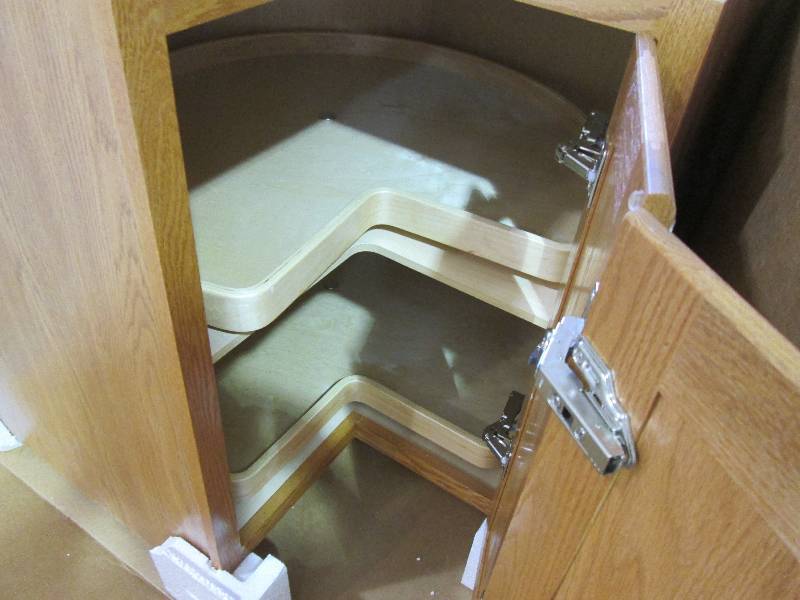 Oak Corner Cabinet - Lazy Suzan