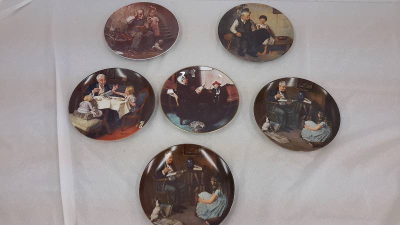 lot 7 image: Norman Rockwell plates