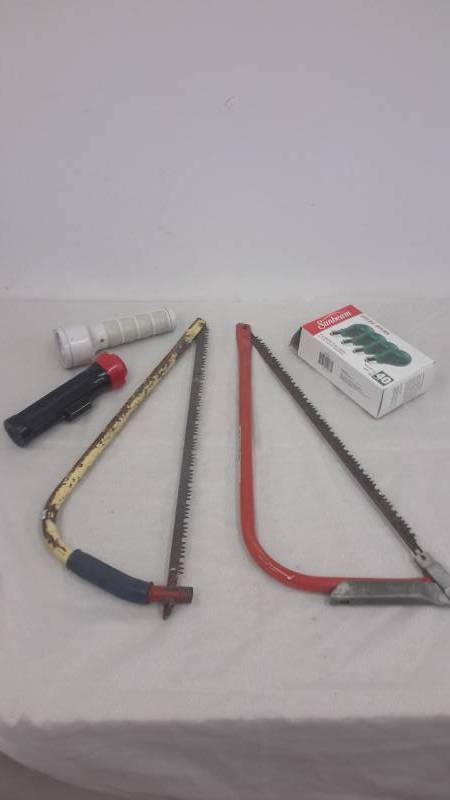 lot 90 image: Bow saws and lights