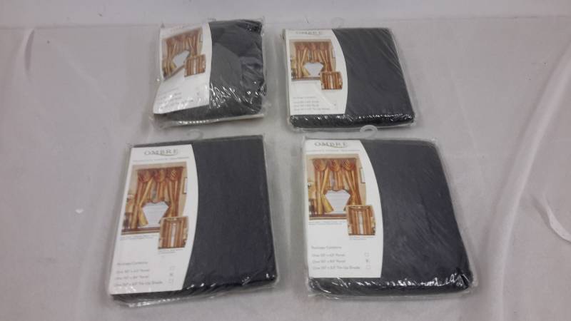 lot 112 image: 4 black window treatments