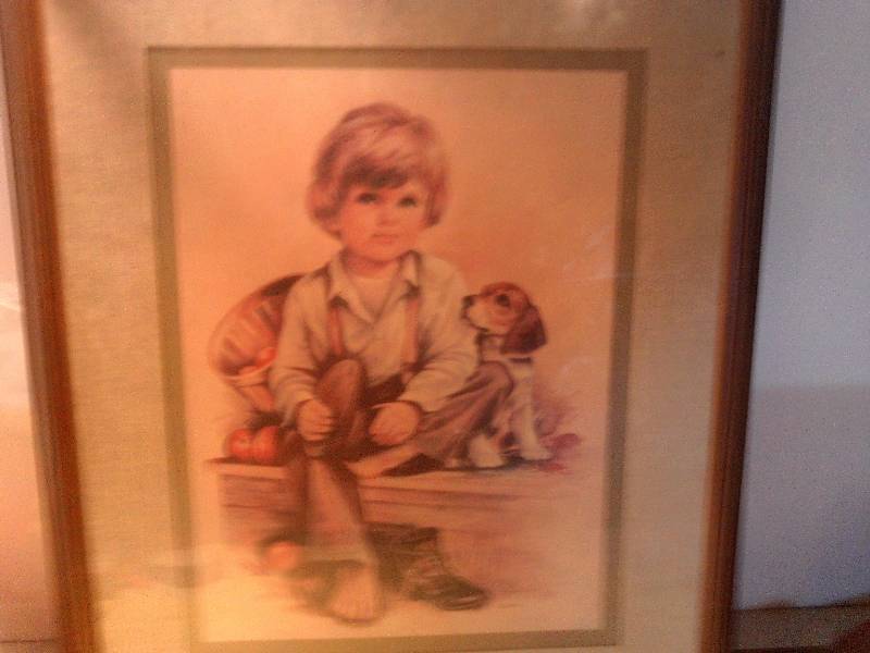 lot 62 image: BOY AND DOG PICTURE