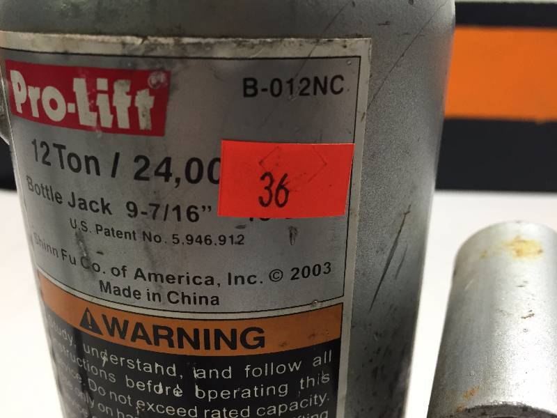 PRO LIFT 12 TON BOTTLE JACK , MISSING HANDLE