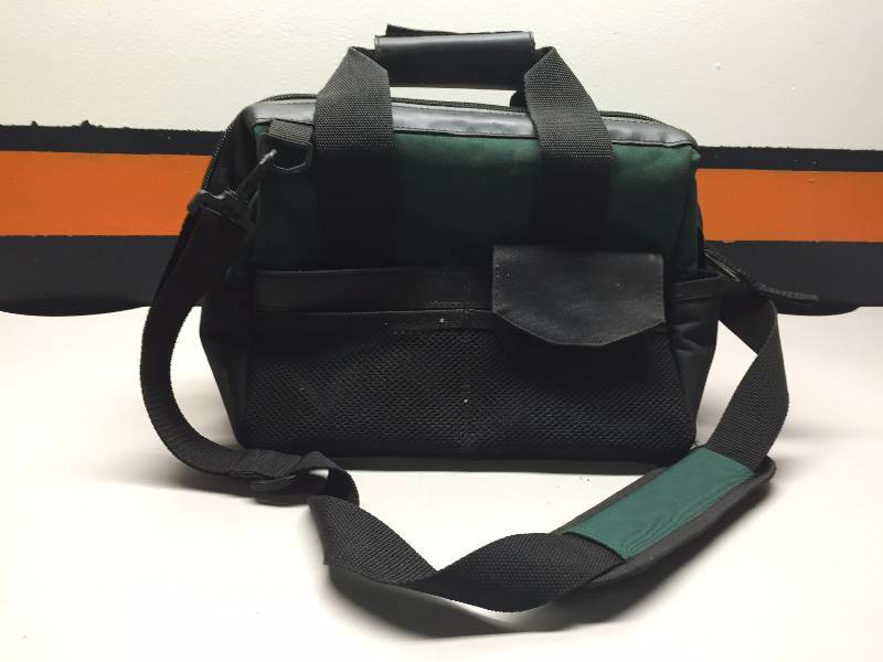 CRAFTSMAN TOOL BAG, STRAIGHT LINE CHALK LINE AND ELECTRICAL WIRE FISH