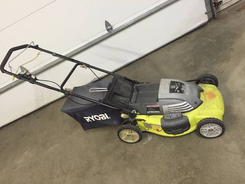 lot 54 image: Ryobi Self Propelled Battery Powered Lawn mower