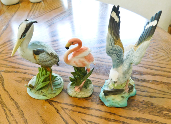 lot 24 image: Ceramic birds, Heron, Flamingo and Seagull