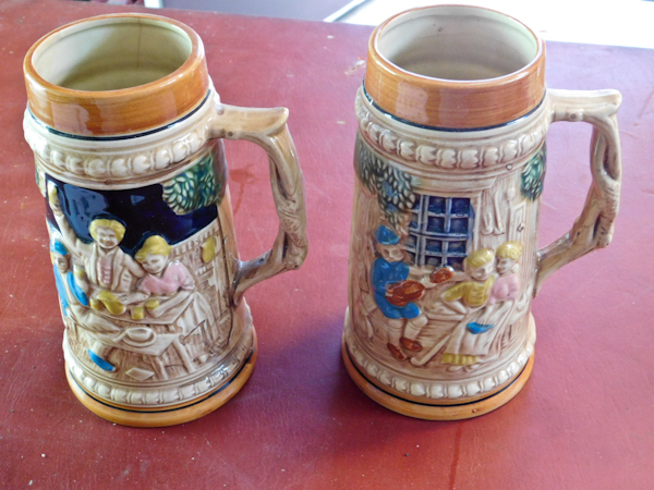 lot 88 image: two vintage beer steins one marked Made in Japan