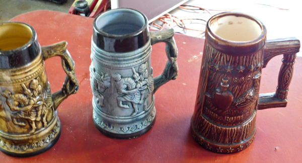 lot 89 image: Three vintage beer steins two marked Made in Japan