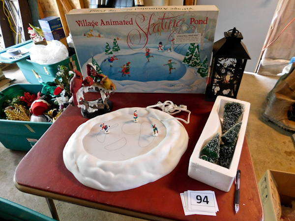 lot 94 image: Department 56 Animated skating pond and more