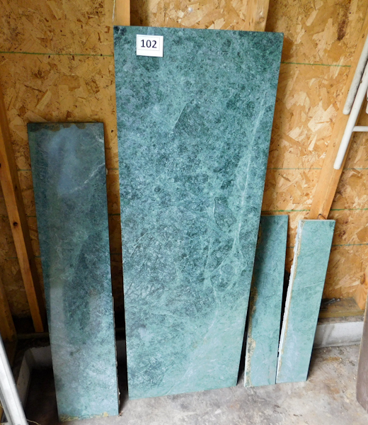 lot 102 image: 4 pieces of used green marble