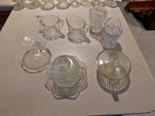 lot 114 image: several glass serving items