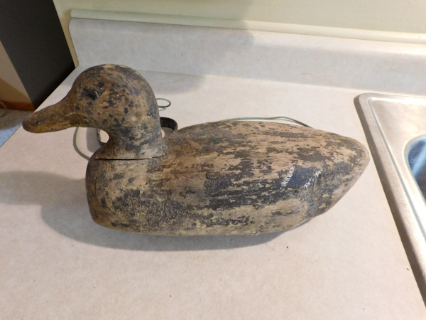 lot 125 image: antique wooden duck decoy