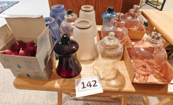 lot 142 image: collection of votive candles and holders