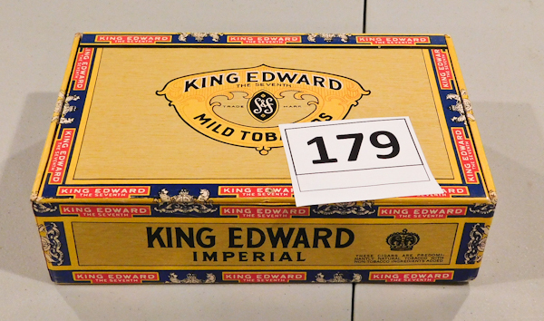 lot 179 image: cigar box with sewing accessories
