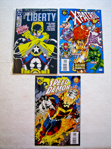 lot 63 image: DC Comic Liberty 1 issue and Amalgam Comics 2 issues X-Patrol and Speed Demon
