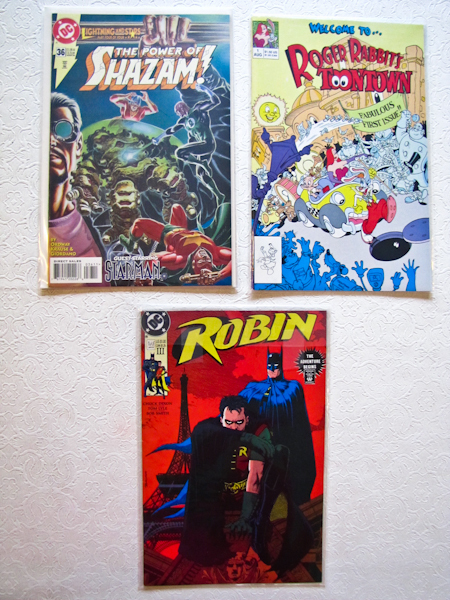 lot 75 image: DC comics 2 issues Shazam and Robin Plus Roger Rabbits Toontown