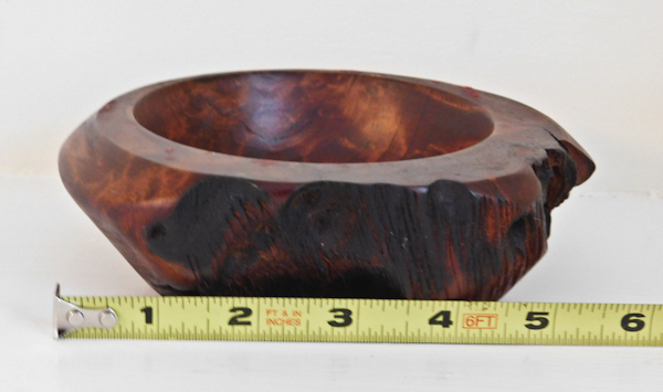 lot 9 image: California Redwood burl bowl Mary Redig 1985