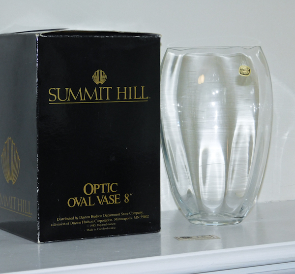 lot 11 image: Bohemia Crystal Vase made in Czechoslovakia