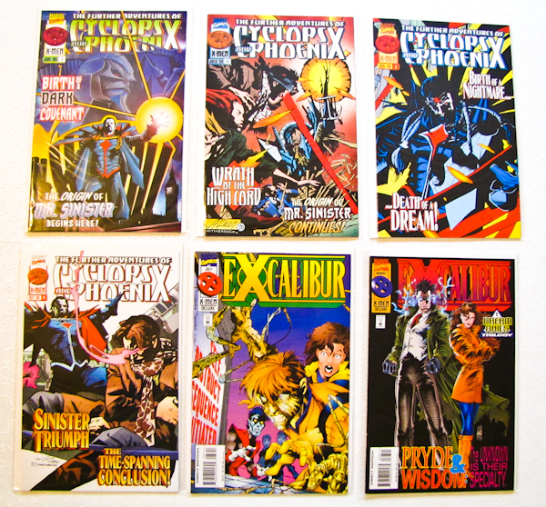 lot 158 image: Marvel Comics, 4 issues Cyclops Phoenix and 2 issues Excalibur