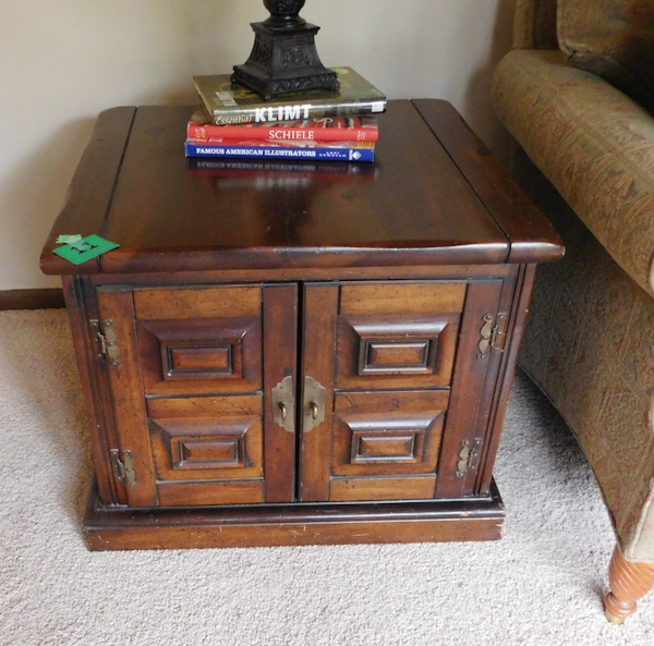 lot 11 image: Vintage solid wood endside table