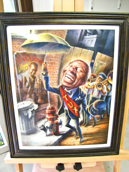 lot 39 image: Original Painting, Framed, Signed. New Orleans Jazz Scene