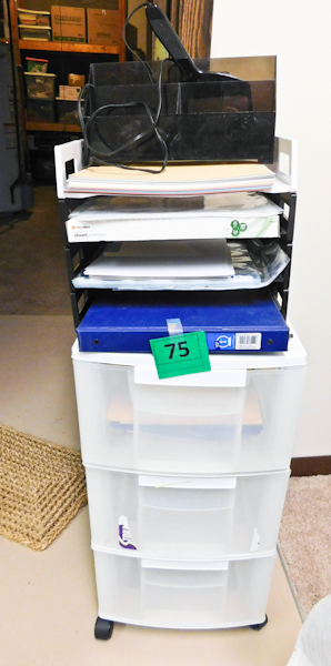 lot 75 image: large lot of craft items and storage drawers