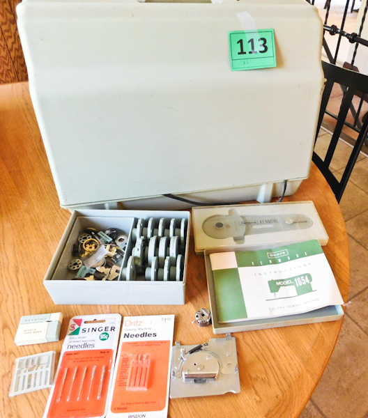 lot 113 image: vintage Sears kenmore sewing machine