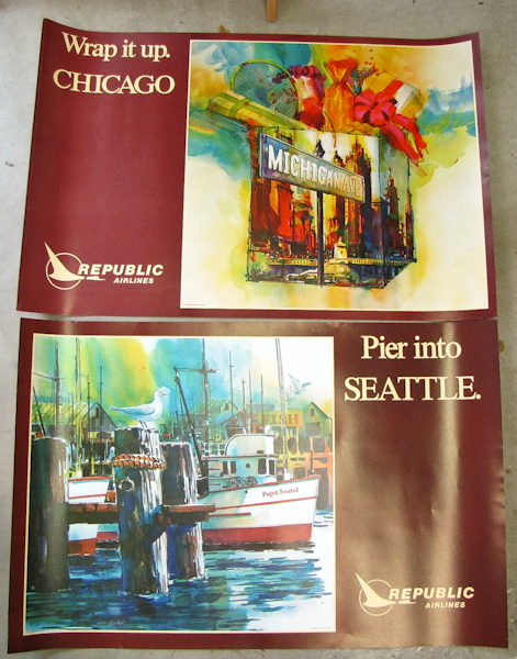 lot 108 image: 2 UnFramed Republic advertising posters