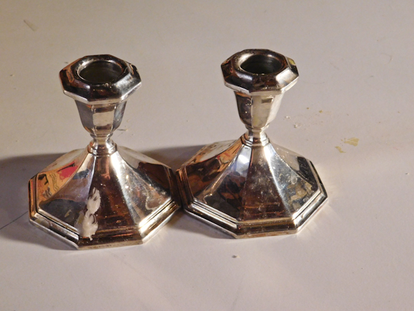 lot 165 image: silverplate candle holders