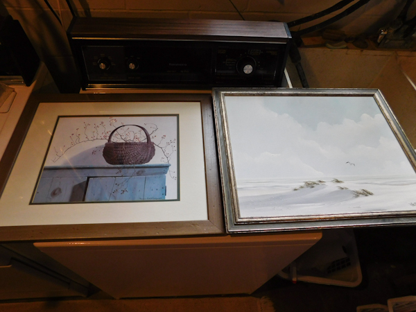 lot 187 image: 1 framed oil 1 framed watercolor print