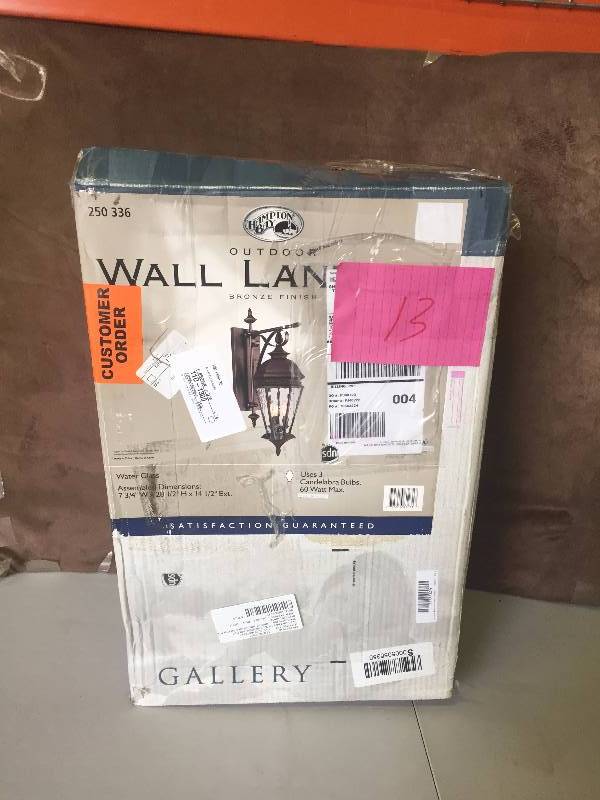 Hampton Bay Wall Lantern NEW