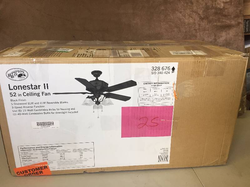 Lonestar II 52 in Ceiling Fan New