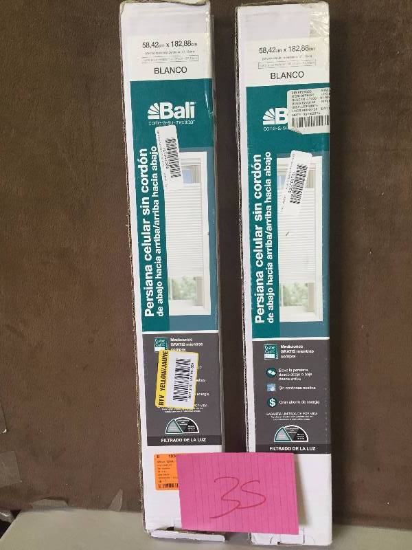 Lot of 2 White Mini Blinds Cordless Cell 23  New
