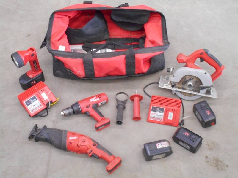 lot 26 image: Complete Milwaukee 18Volt Tool Set...