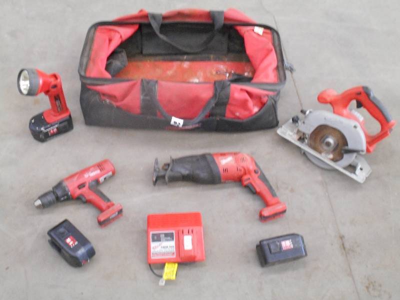 lot 27 image: Complete Milwaukee 18Volt Tool Set...