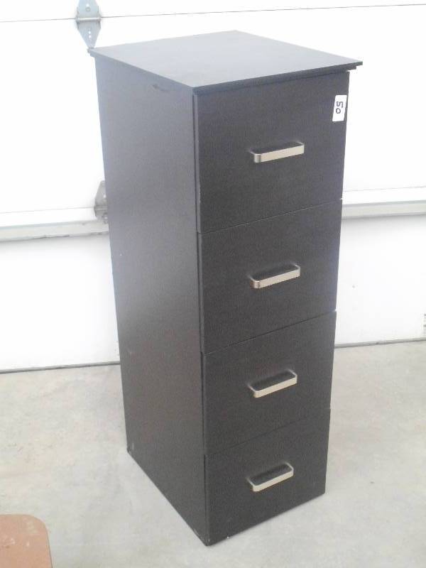 lot 50 image: 4-Drawer Wooden File Cabinet ...