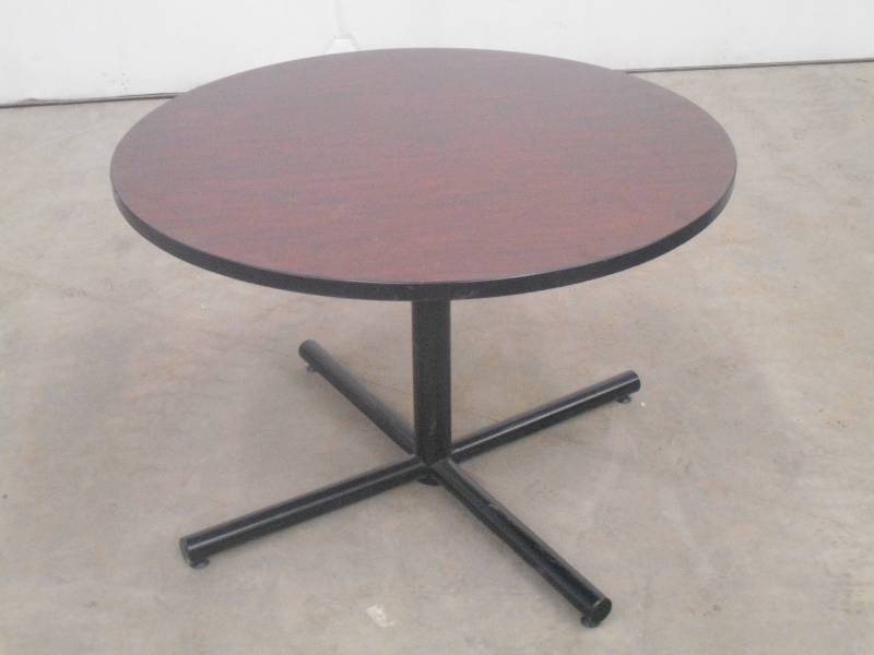 lot 56 image: 42 Roud Top Table With Steel Frame...